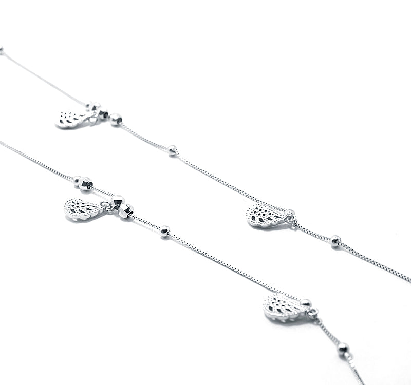 Dangling Wings Silver 925 Anklet