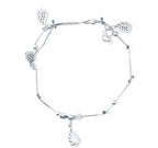 Dangling Wings Silver 925 Anklet
