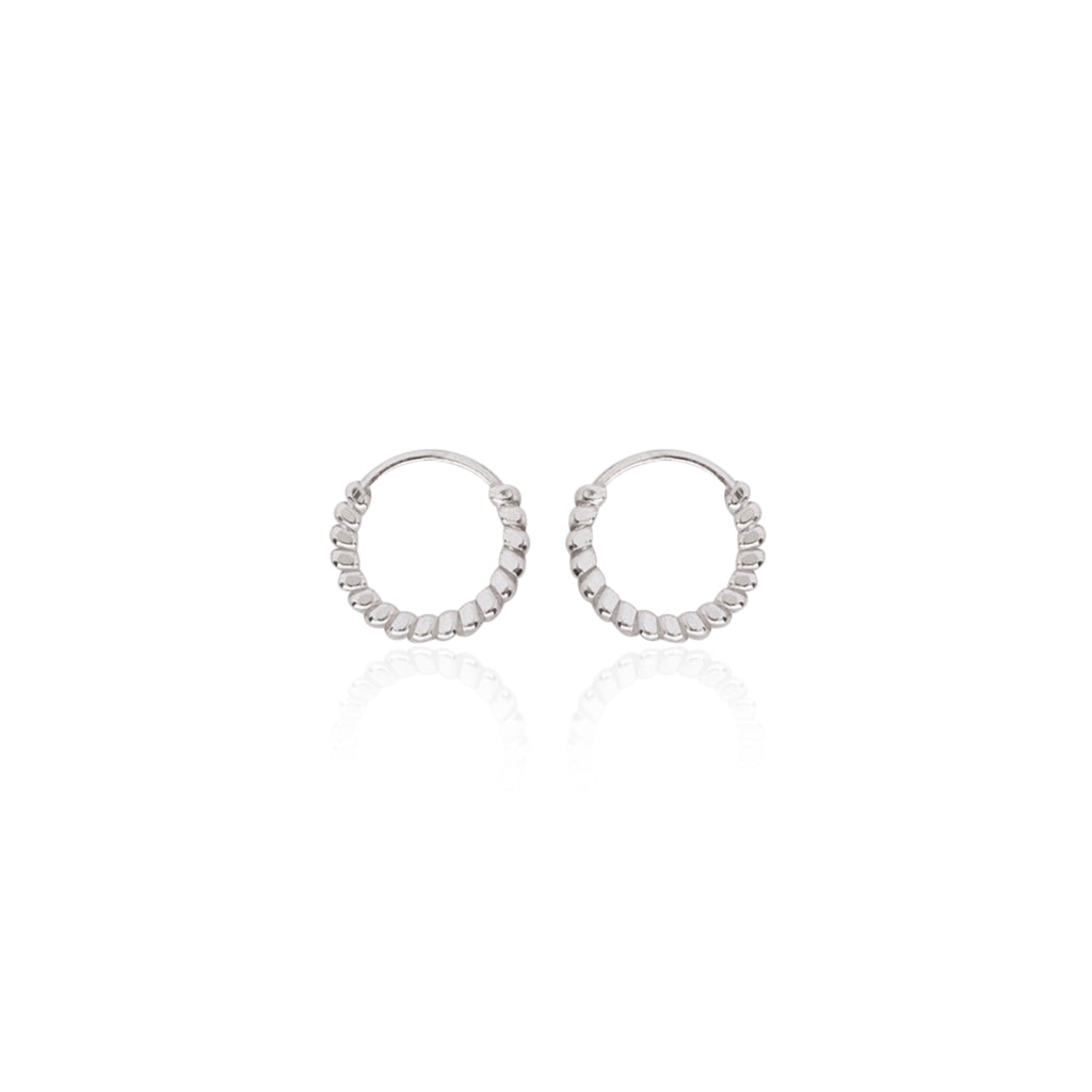 Nemichand Jewels 916 Silver tiny Ball Bali Earring for Men and Women