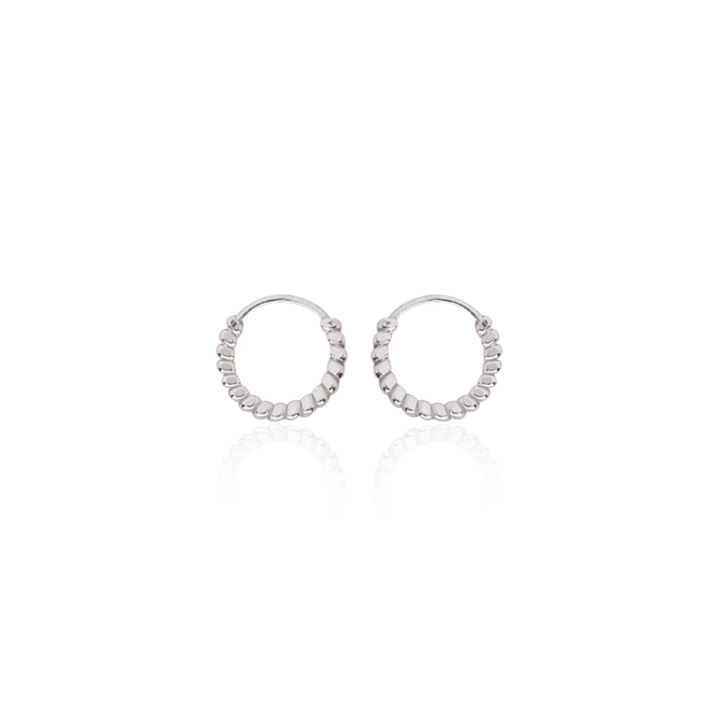 Nemichand Jewels 916 Silver tiny Ball Bali Earring for Men and Women