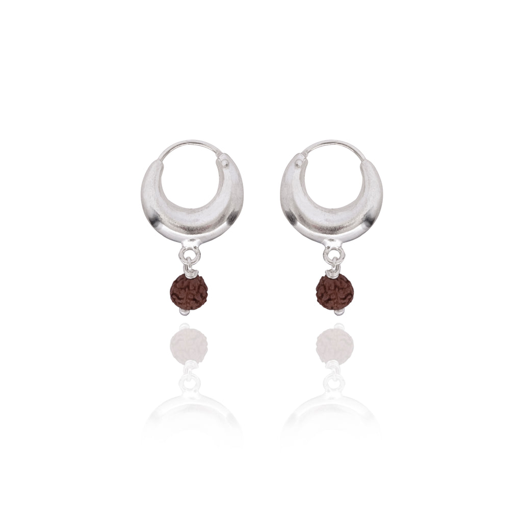 Sterling Silver Hoops Stylish Kaju Bali; Silver Finish Our Jewellery  Earring