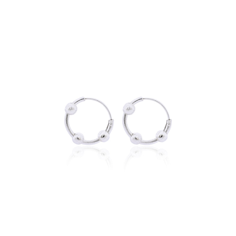 Jewellery Pair Of Silver Stainless Steel Small Hoop Earring For Men & Boys