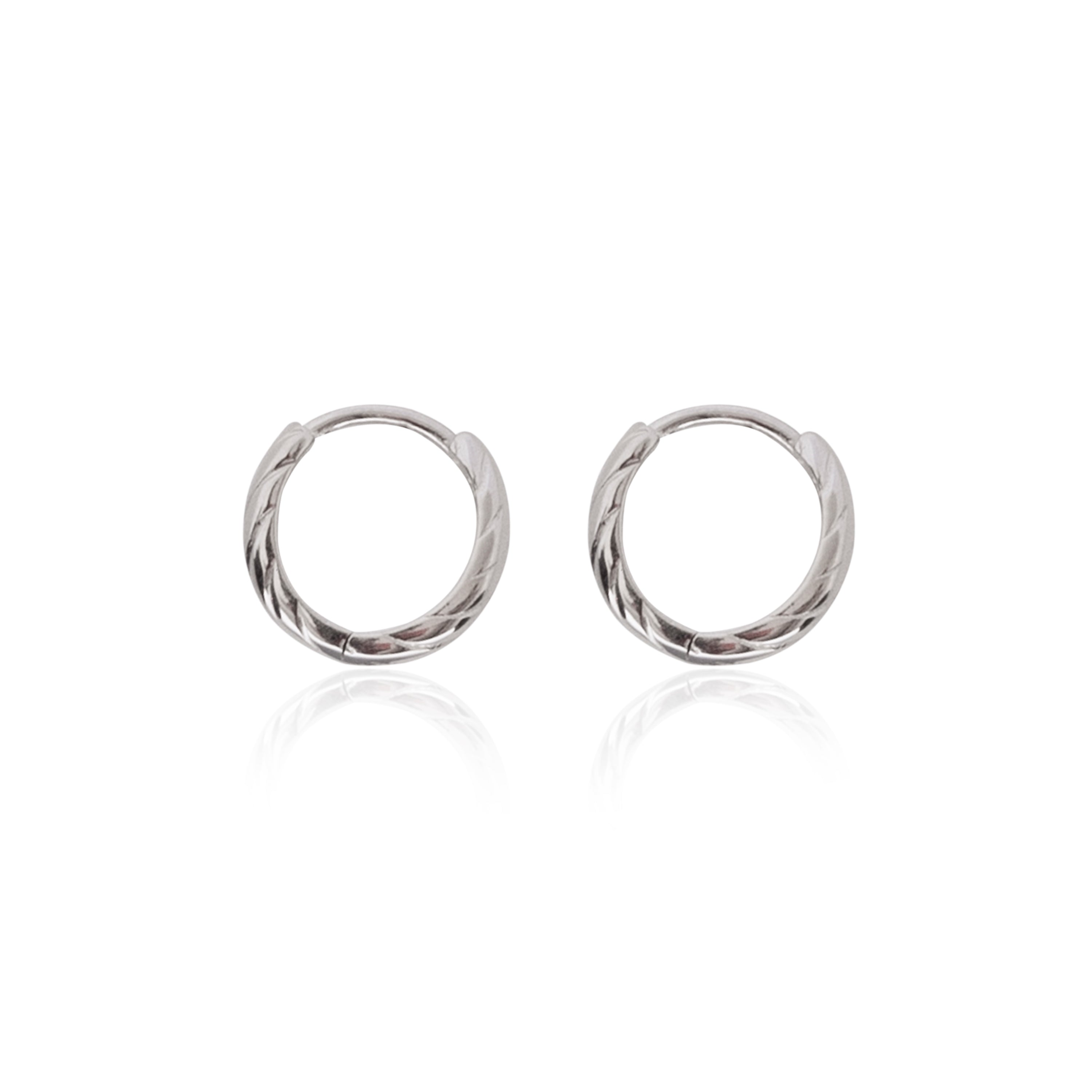 Knotted Silver Bali Hoop Earring