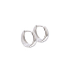 Miami Silver Plated Hoop Earrings for Men and Women