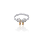 Butterfly Gold Plated Silver Ring 925