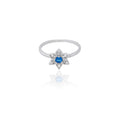 Blue Flower Silver Ring 925