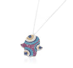 Italian silver pure 925 Silver chain with evil eye/hamta Pendant Silver Plated Silver Chain Set