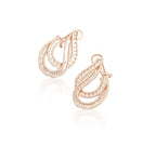 925 Sterling Silver Rose Gold Crescent Affair Earring