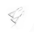 Sterling Silver Cut out Pierced work Shield shape Earrings