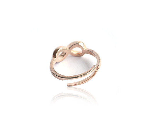 925 Sterling Silver Rose Gold- Plated Infinity Finger Ring