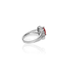 Red Stone Silver Ring