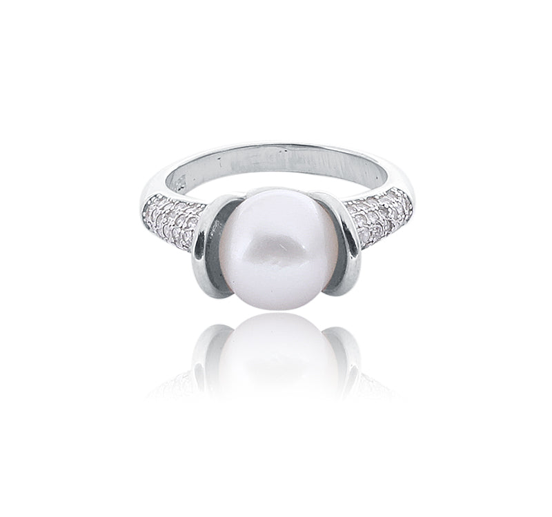 Maya Studded Pearl Silver 925 Ring