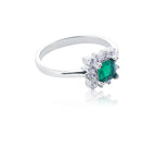 Pinnacle Green and White Stone Silver 925 Ring