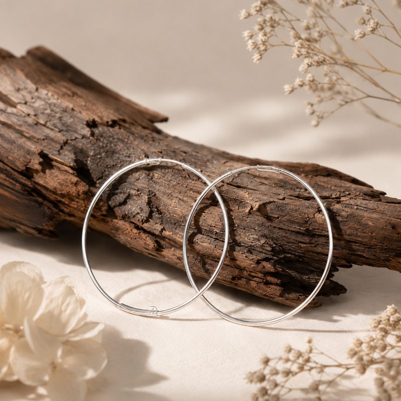 Oversized Silver Hoop Earrings