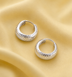 Twisted Silver Hoop Earrings