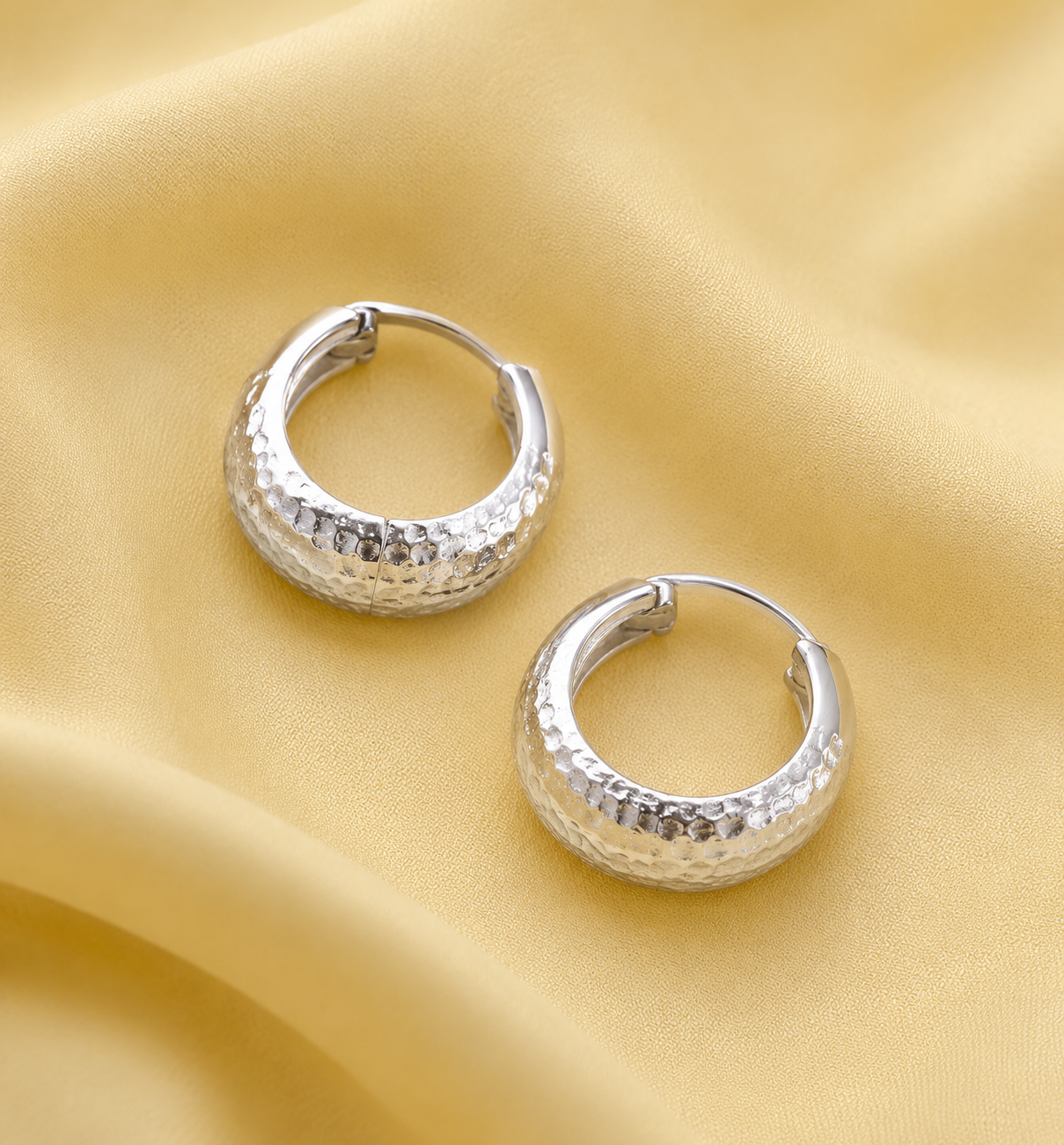 Twisted Silver Hoop Earrings