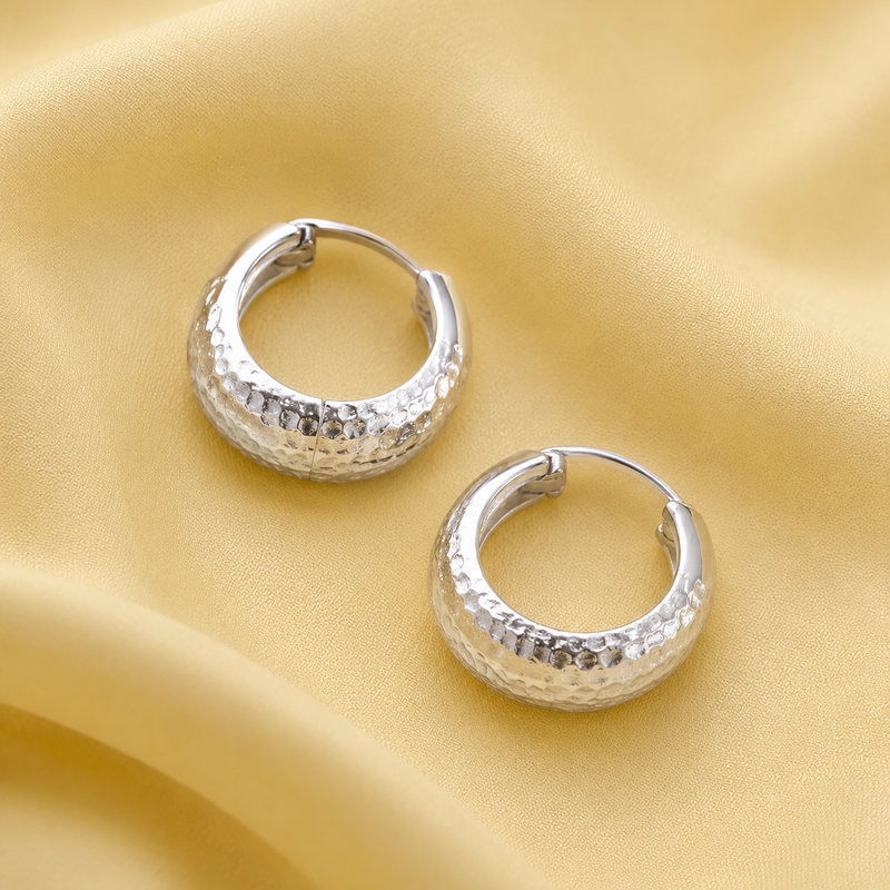 Twisted Silver Hoop Earrings