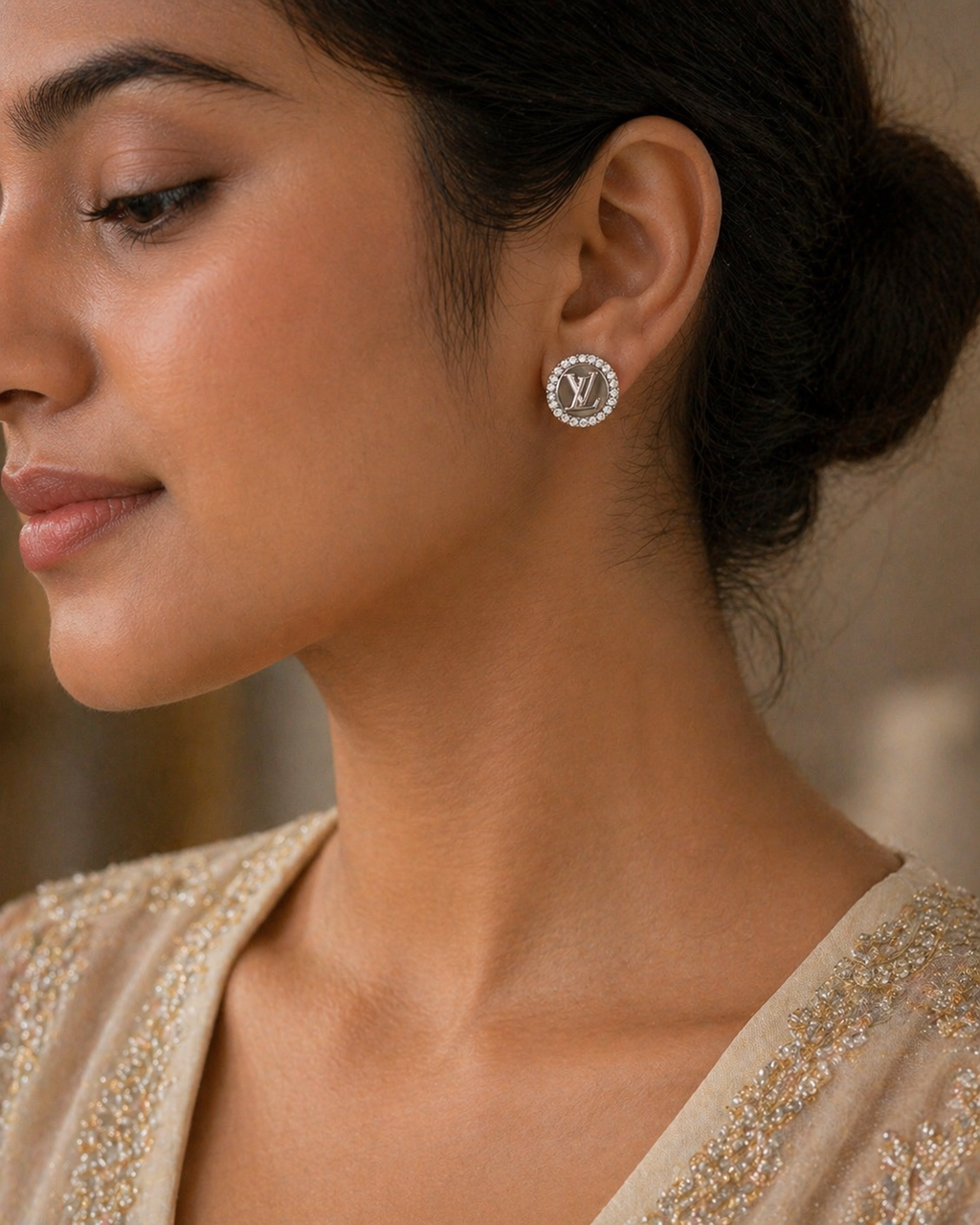Textured Leaf Stud Earrings