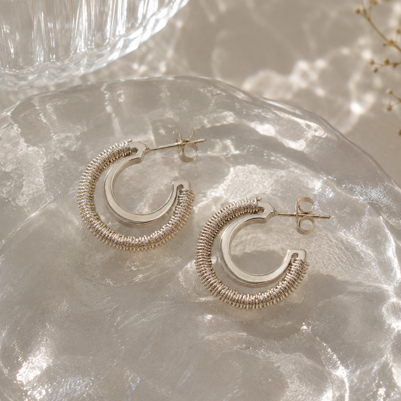 Textured Half Hoop Earrings