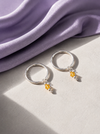 Minimal Circle Charm Hoop Earrings