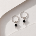 Minimal Silver Charm Hoop Earrings