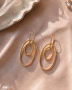 Double Oval Drop Earrings