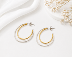 Double Layer Gold Hoop Earrings