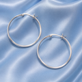 Thin Silver Hoop Earrings