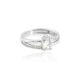 Designs & You Silver-Plated American Diamond Studded Crushed Ice Cut Twisted Finger Ring