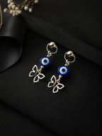 Evil Eye Butterfly Charm Earrings