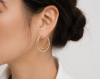 Double Layer Gold Hoop Earrings
