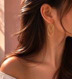Double Oval Drop Earrings