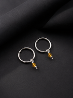 Minimal Circle Charm Hoop Earrings