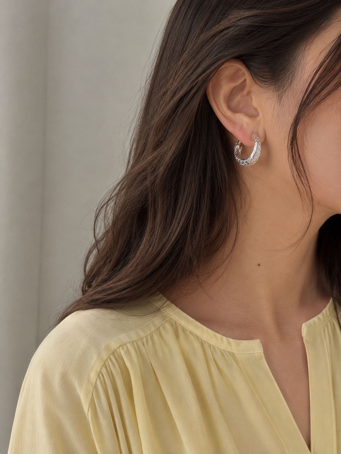 Twisted Silver Hoop Earrings