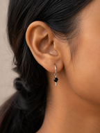 Minimal Silver Charm Hoop Earrings