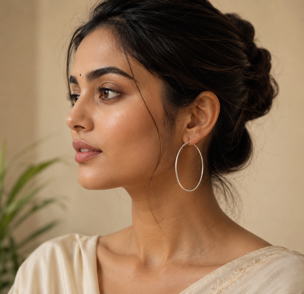 Oversized Silver Hoop Earrings