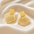 Gold Filigree Square Earrings