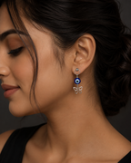 Evil Eye Butterfly Charm Earrings