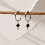 Minimal Silver Charm Hoop Earrings