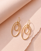 Double Oval Drop Earrings