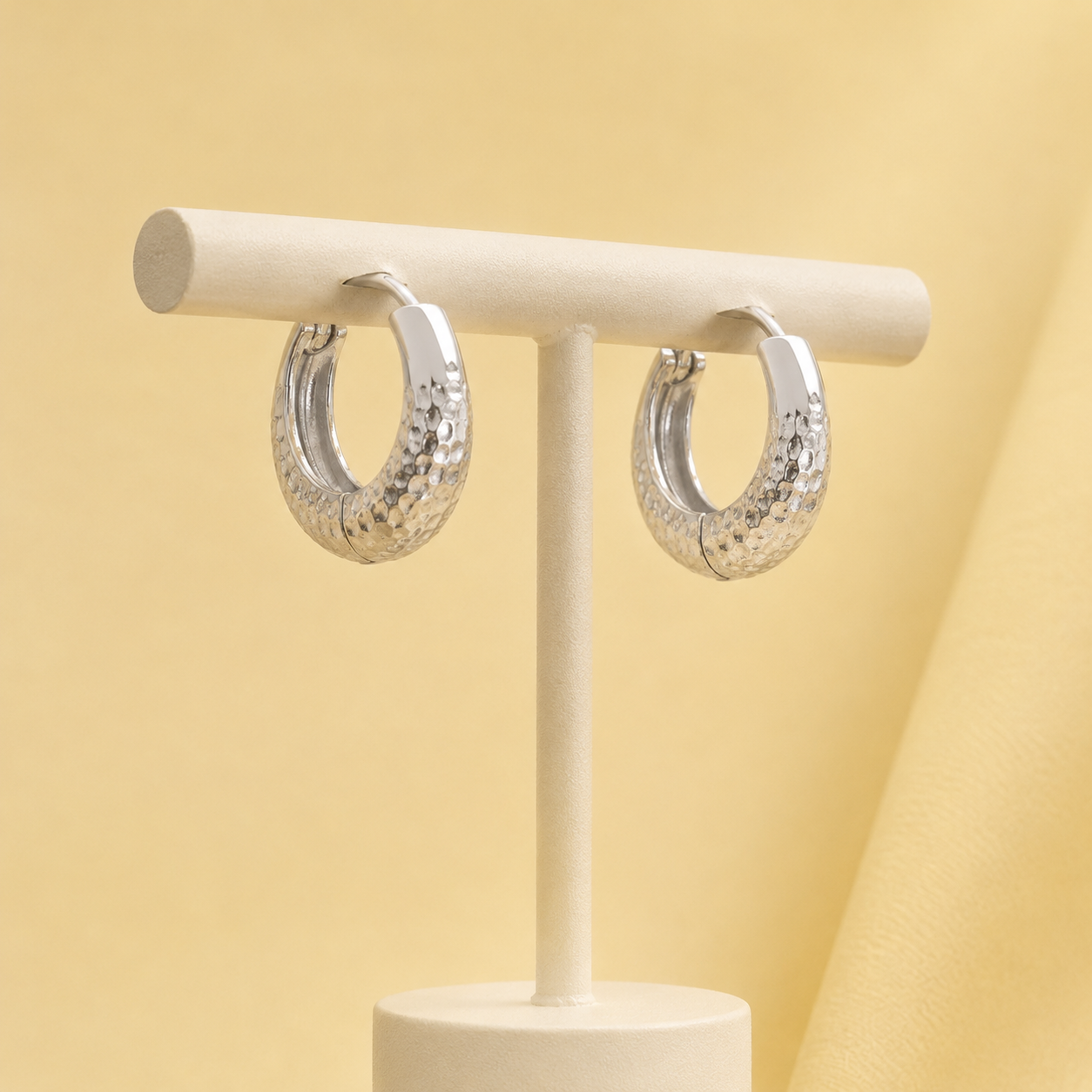 Twisted Silver Hoop Earrings
