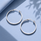Thin Silver Hoop Earrings