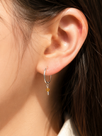 Minimal Circle Charm Hoop Earrings
