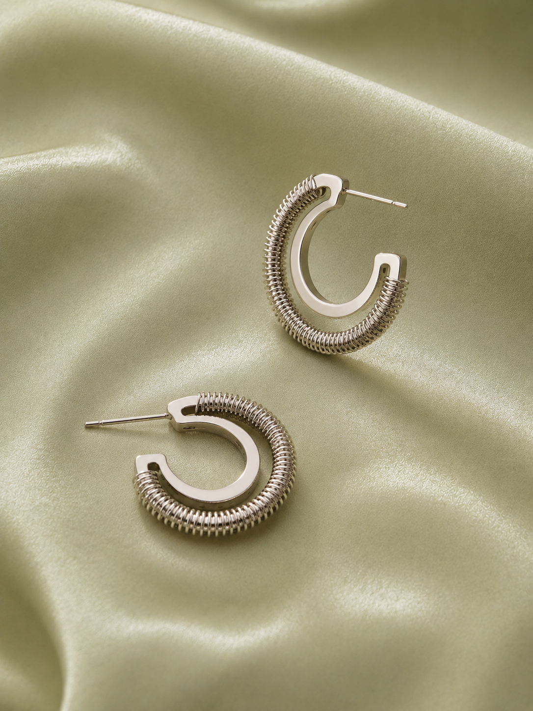 Textured Half Hoop Earrings