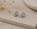 Floral Crystal Stud Earrings