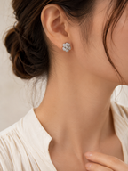 Floral Crystal Stud Earrings