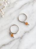 Minimal Crystal Charm Hoop Earrings
