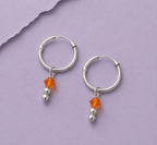 Beaded Charm Hoop Earrings