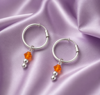 Beaded Charm Hoop Earrings
