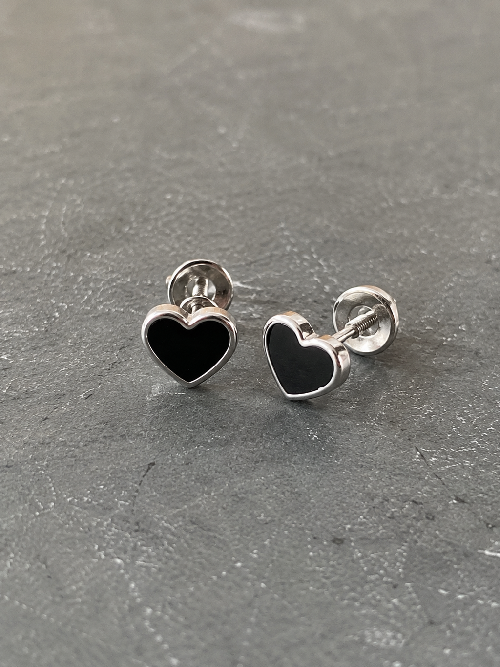 Sterling Silver Heart Stud Earrings